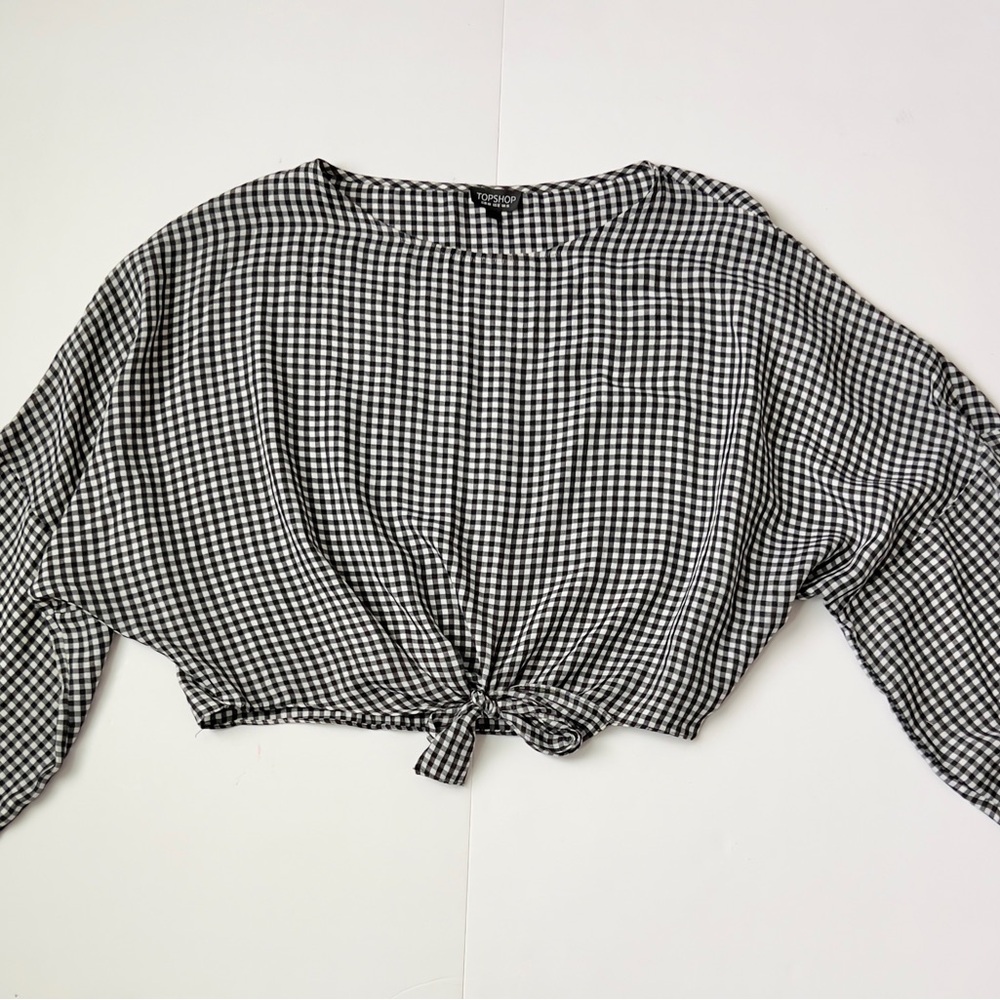 Black and White Gingham Women's Top